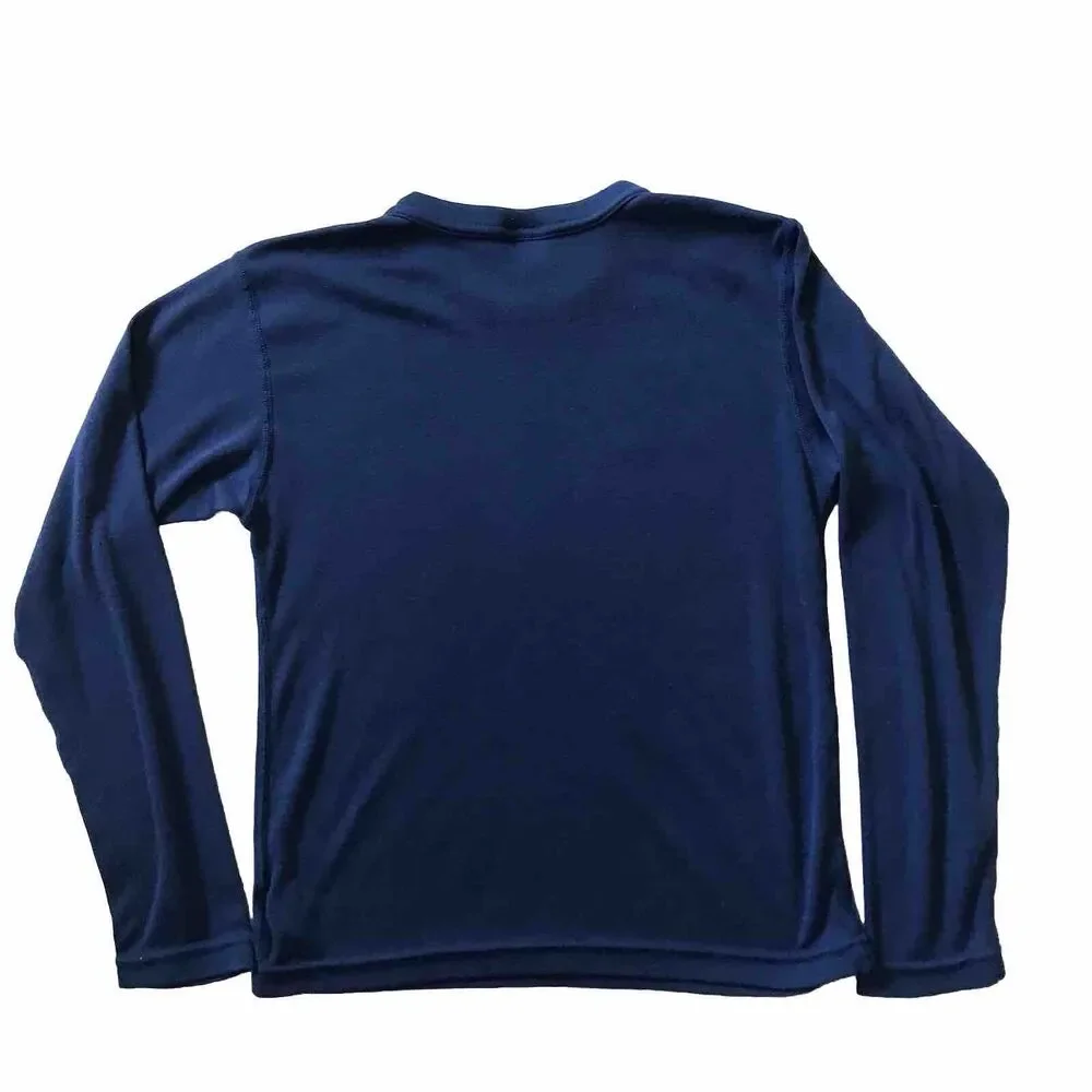 VTG Y2k Patagonia Boys 14 Capilene L/S Baselayer Crew Neck Shirt Blue Outdoors